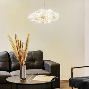 Slamp Drusa – dizajnérska závesná lampa, biela, Obývacia izba / jedáleň, Lentiflex®, E27, 8W, K: 25cm