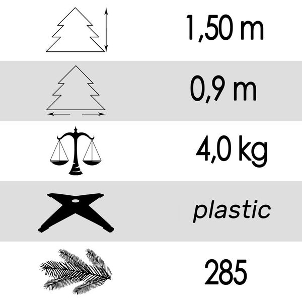 DomTextilu Umelý vianočný stromček jedľa klasická 150 cm 66992