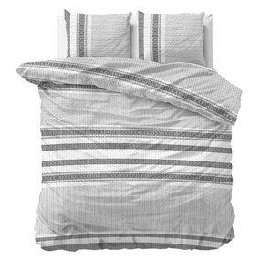 DomTextilu Štýlové bielo sivé posteľné obliečky s jemným vzorovaním 200 x 220 cm 36978
