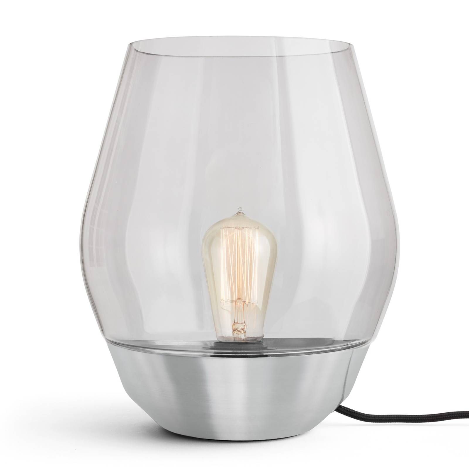 New Works Bowl stolová lampa, oceľ, Obývacia izba / jedáleň, oceľ, sklo, E27, 11W, K: 30cm
