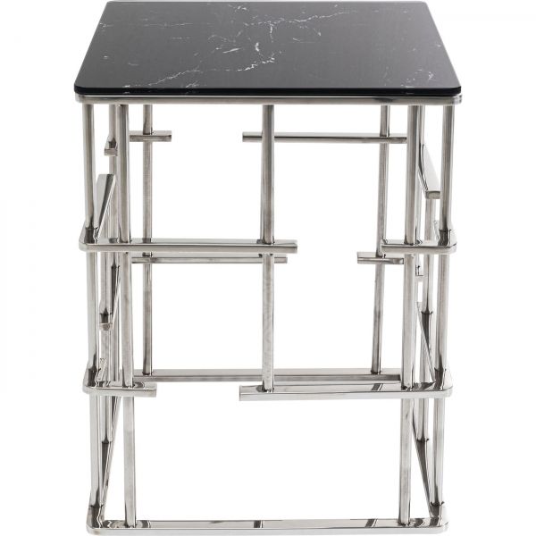 KARE Design Odkládací stolek Rome - stříbrný, 40x40cm