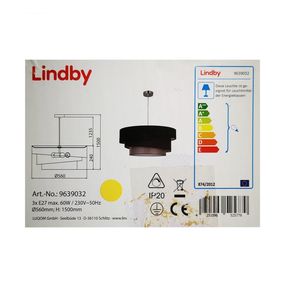 Lindby - Luster na lanku MELIA 3xE27/60W/230V