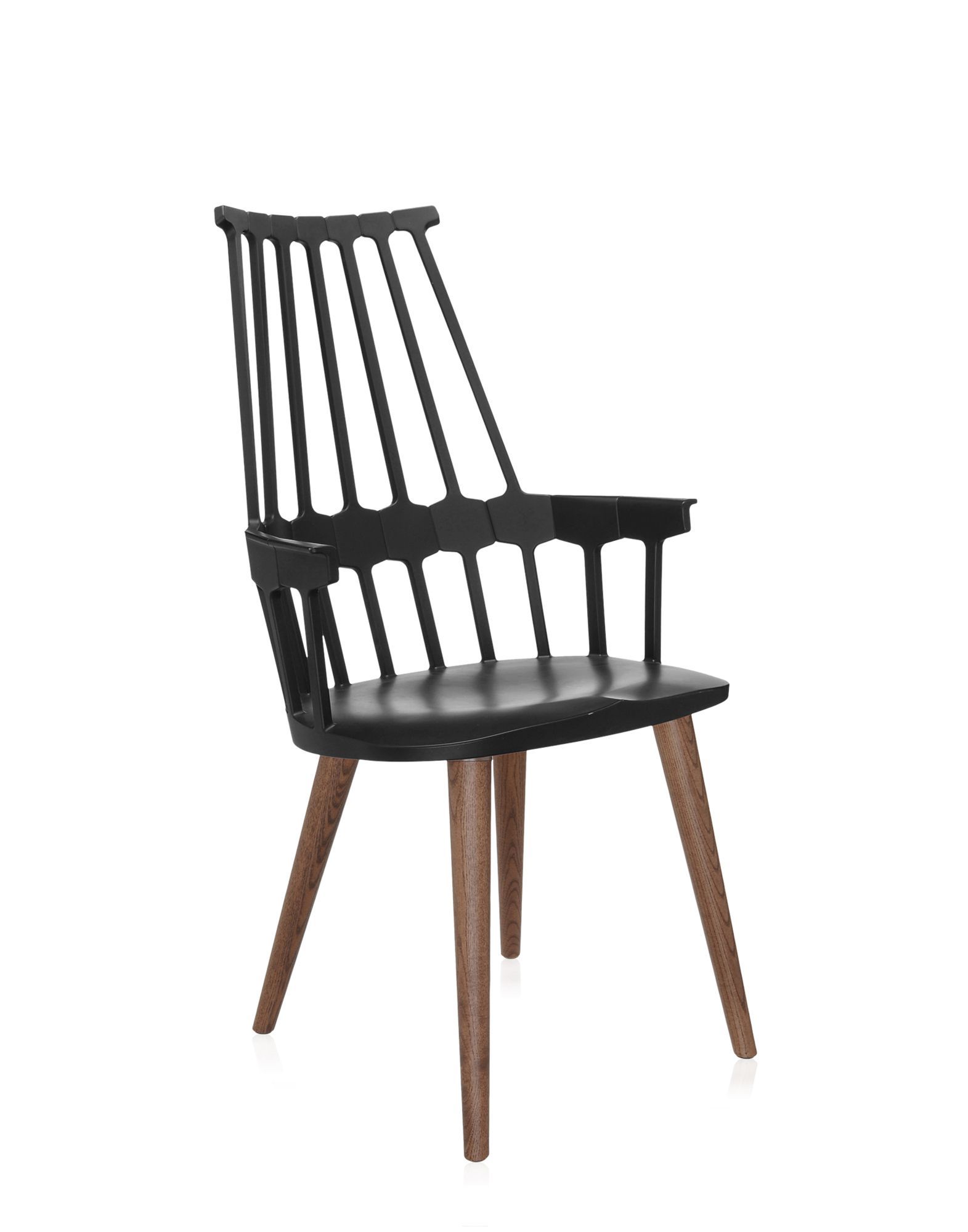 Kartell - Stolička Comback Wooden Legs, čierna/dubová