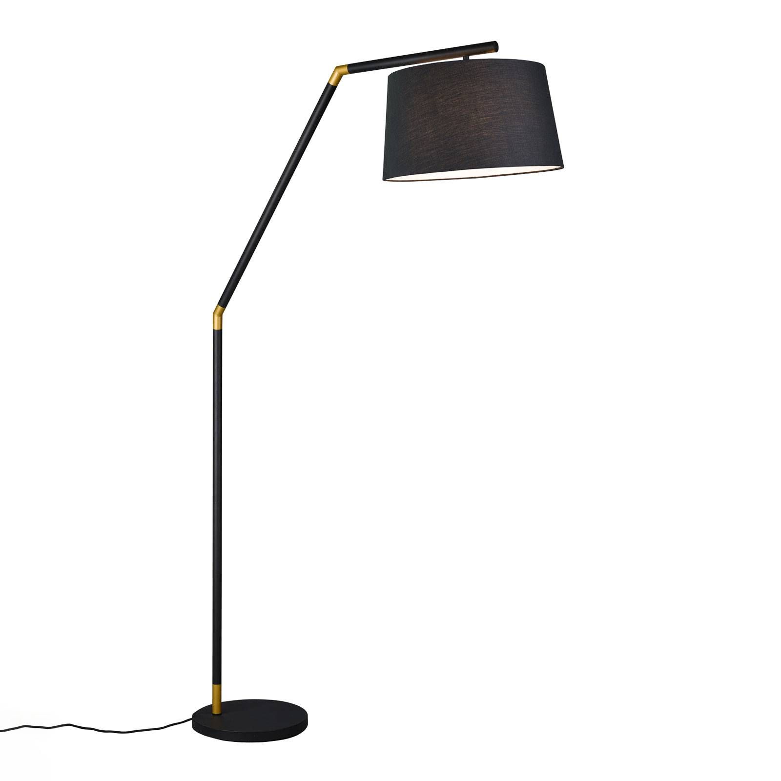 Trio Lighting Stojanová lampa Tracy, čierna, Obývacia izba / jedáleň, kov, látka, E27, 60W, P: 40 cm, K: 175cm