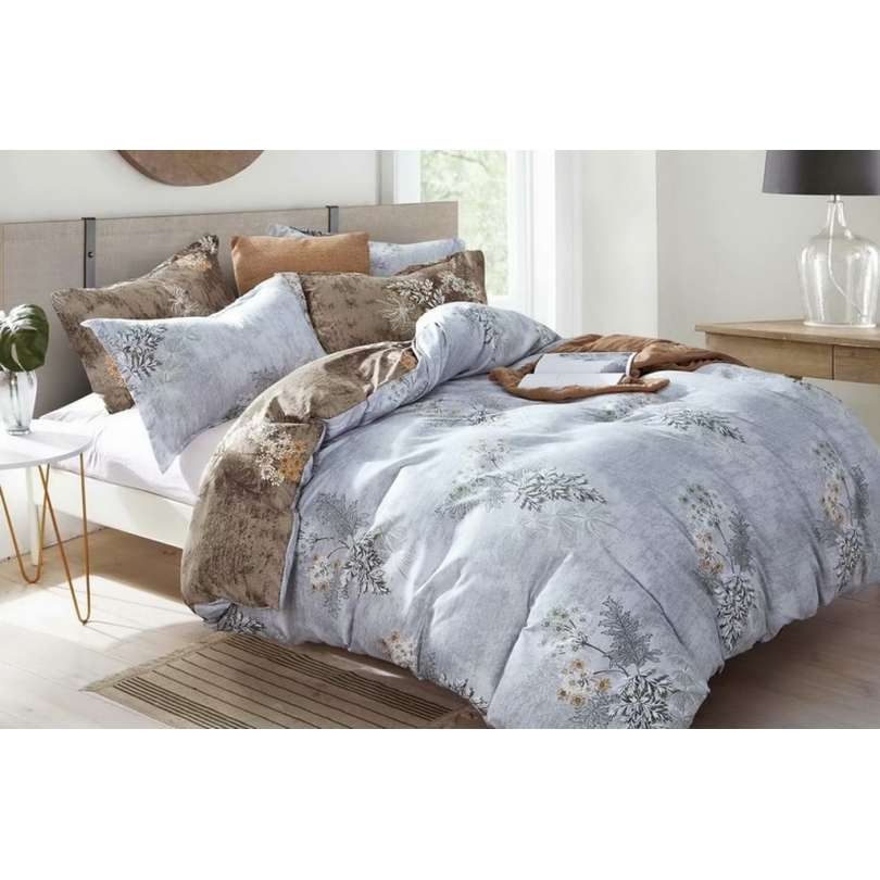DomTextilu Obojstranné šedé romantické posteľné oblečenie s kvetmi 28775-155228