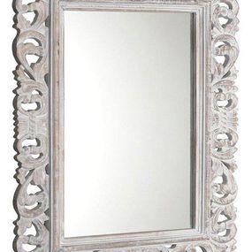 SAPHO - SCULE zrkadlo v ráme, 70x100cm biela IN171