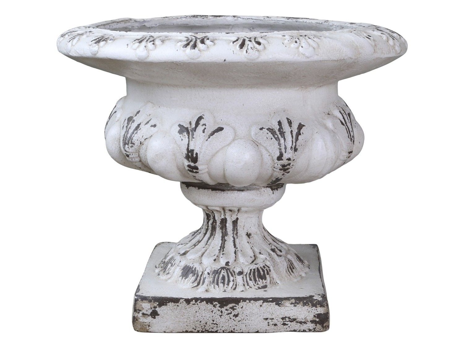 Krémový antik veľký kvetináč/ váza s patinou - Ø 56*48cm