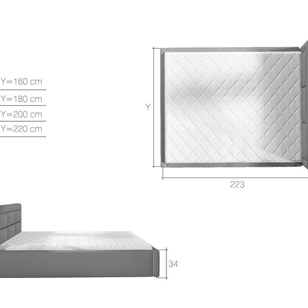 Čalúnená manželská posteľ s roštom Rovigo 140 - biela