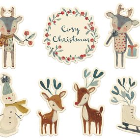Maileg Vianočné štítky na darčeky Cosy Christmas - 14 ks