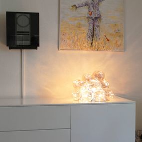 By Rydéns Gross sklenená stolná lampa jantárová, Obývacia izba / jedáleň, sklo, kov, G9, 40W, K: 30cm