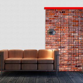 FCS L 7501 AG Design textilný foto záves obrazový Red Bricks - Červené tehly FCSL 7501, veľkosť 140 x 245 cm