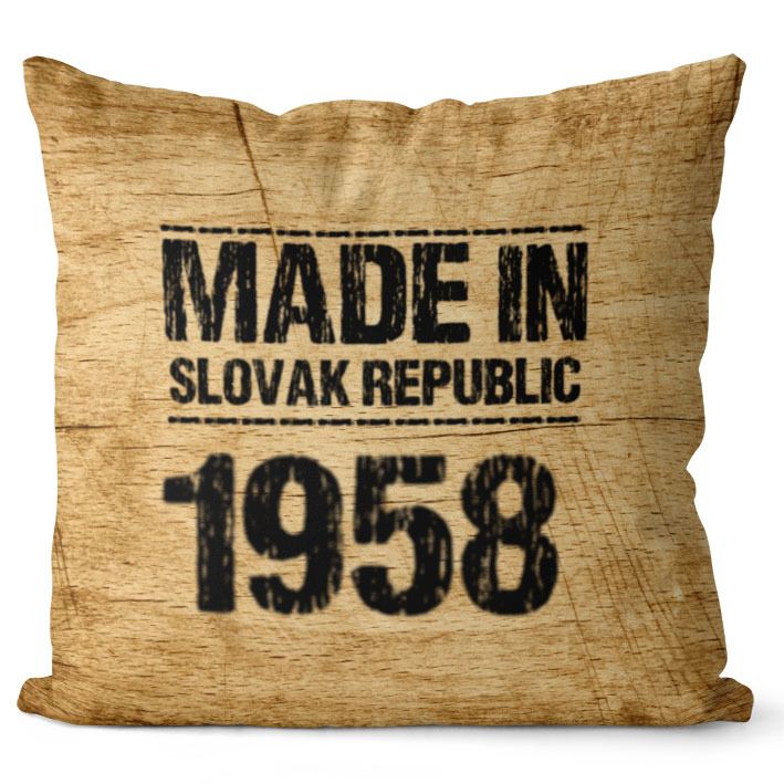 Vankúš Made In + rok (Veľkosť: 55 x 55 cm, rok: 1958)