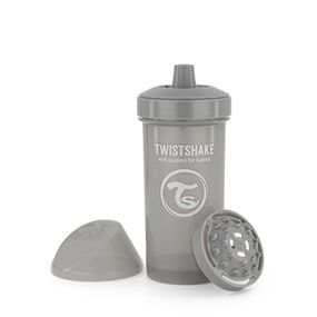 TWISTSHAKE Fľaša netečúca s náustkom 360 ml pastelovo šedá 12m+
