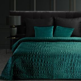 DomTextilu Dizajnový prehoz na posteľ SALVIA z jemného zamatu tyrkysovej farby Šírka: 280 cm | Dĺžka: 260 cm 69129-244854