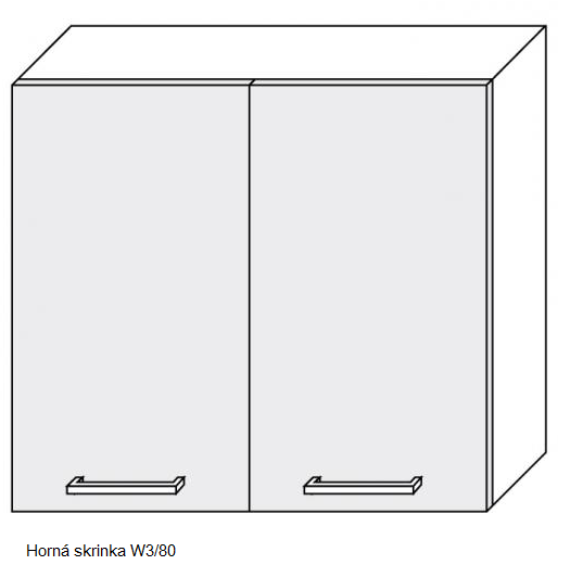 ArtExt Kuchynská linka Brerra - lesk Kuchyňa: Horná skrinka W3/80 / (ŠxVxH) 80 x 72 x 32,5 cm