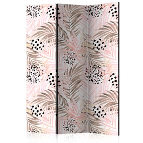 Artgeist Paraván - Pink Palm Leaves [Room Dividers]