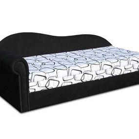 Jednolôžková posteľ (váľanda) 70 cm Luxus II (Čierna 39 + Dodo 1026) (L)