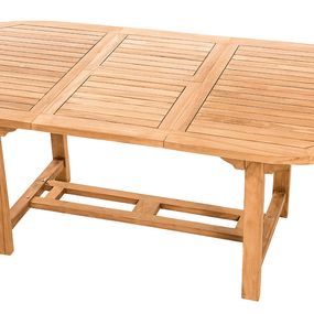 DEOKORK Záhradný oválný stôl SANTIAGO 160/210 x 100 cm (teak)