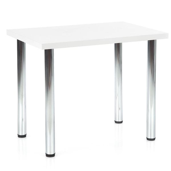 Jedálenský stôl Modex 90 - biela / chróm