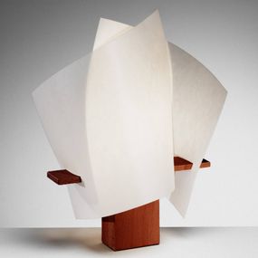 Domus Dizajnérska stolná lampa PLAN B, gaštan, Obývacia izba / jedáleň, Tienidlo na lampu Lunopal, E27, 75W, L: 26.5 cm, K: 37.5cm