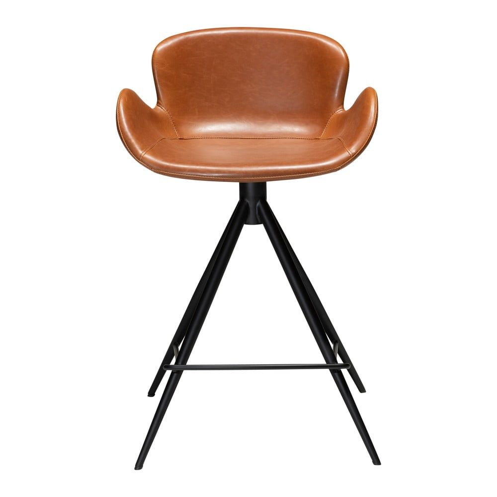Koňakovohnedá barová stolička z imitácie kože DAN–FORM Denmark Gaia, výška 87 cm