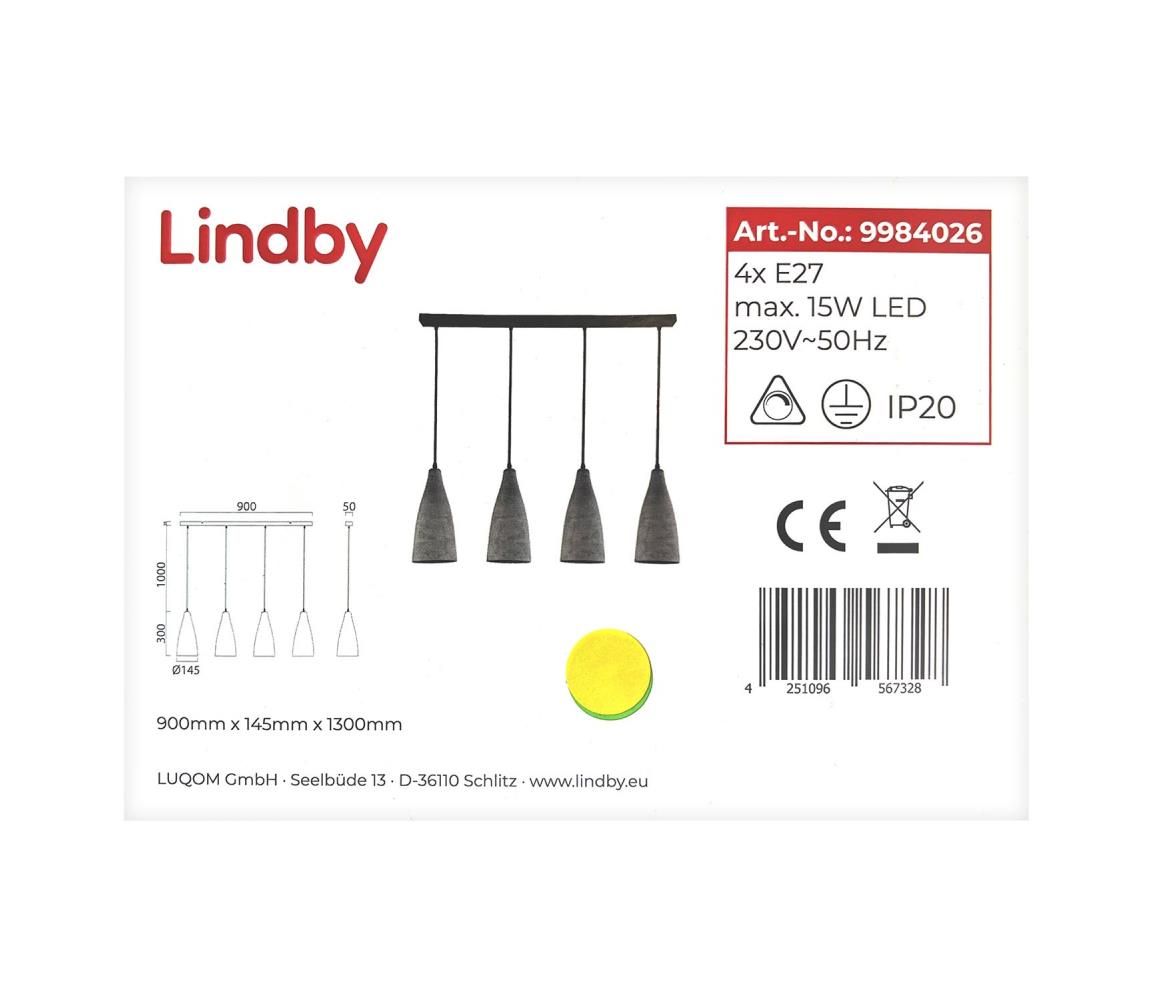 Lindby - Luster na lanku SANNE 4xE27/15W/230V