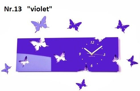 DomTextilu Motýle nástenné hodiny z akrylového skla 7834-21307