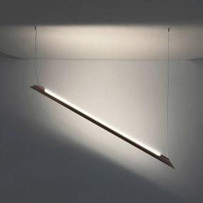 Knikerboker Schegge závesné LED, 2-pl. káva, Obývacia izba / jedáleň, hliník, 50W, P: 160 cm, L: 6.5 cm, K: 5.5cm