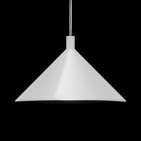 Martinelli Luce Cono závesná lampa, biela, Ø 30 cm, Obývacia izba / jedáleň, hliník, E27, 10W, K: 20cm