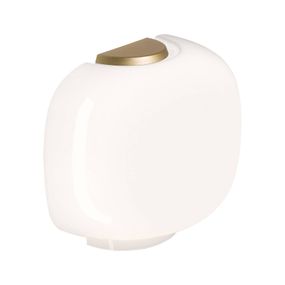 Foscarini Chouchin 3 Semi nástenné biela/zlatá, Obývacia izba / jedáleň, fúkané sklo, kov, E27, 30W, L: 30 cm, K: 25cm