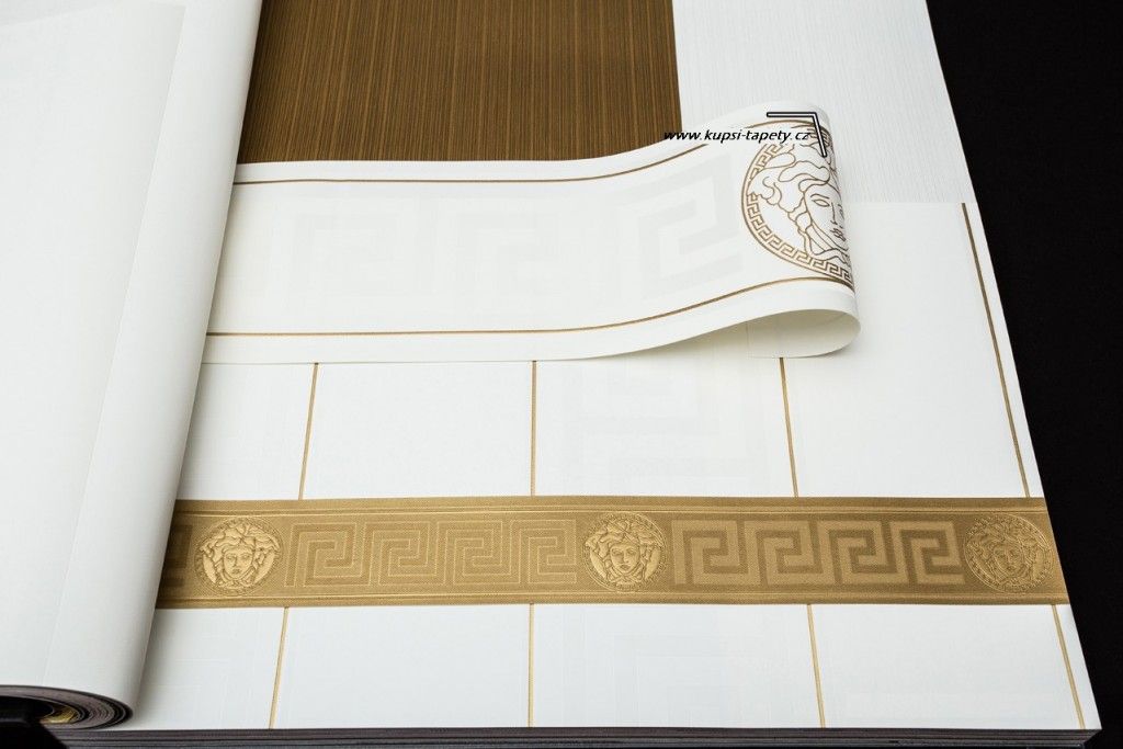 KT3-22539 Luxusná umývateľná vliesová bordúra na stenu Versace, veľkosť 13,5 cm x 5 m