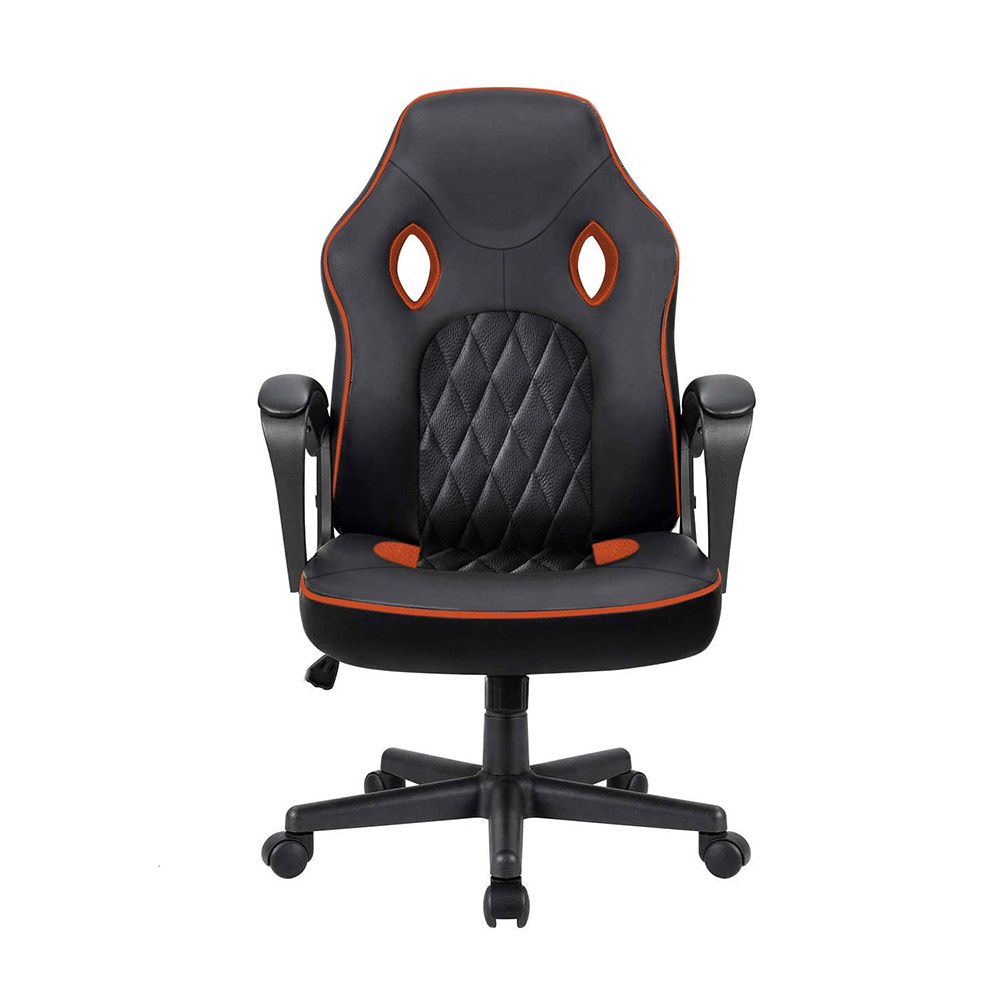 Gamer stolička Basic s prešívaným operadlom, oranžová