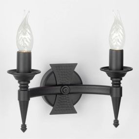 Elstead Nástenné svietidlo SAXON čierne, 2-plameňové, Obývacia izba / jedáleň, železo, E14, 60W, L: 25.5 cm, K: 17cm