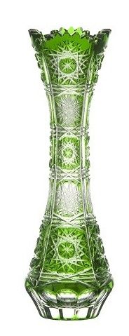Krištáľová váza Paula II, farba zelená, výška 205 mm