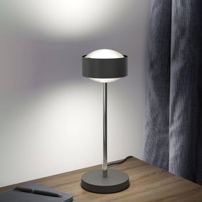 Top Light Puk! 120 Eye Table LED matné antracitová/chróm, Obývacia izba / jedáleň, hliníkový zinok, látka, sklo, 12W, K: 37cm