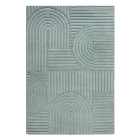 Tyrkysovomodrý vlnený koberec Flair Rugs Zen Garden, 120 x 170 cm