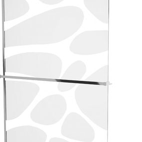 MEXEN/S - KIOTO Sprchová zástena WALK-IN s poličkou a držiakom uterákov 120 x 200 cm, biely dekor 8 mm, chróm 800-120-121-01-97