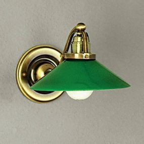 Orion Zelené nástenné svietidlo VERDINA, vzhľad patiny, Obývacia izba / jedáleň, mosadz, sklo, E27, 60W, L: 20 cm, K: 16cm