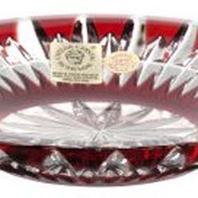 Krištáľový tanier Thorn, farba rubínová, priemer 130 mm