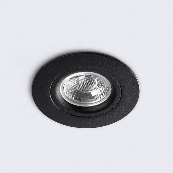 Heitronic Zapustené stropné LED svetlo DL6809 okrúhle čierna, Chodba, hliník, plast, 7W, K: 2.8cm