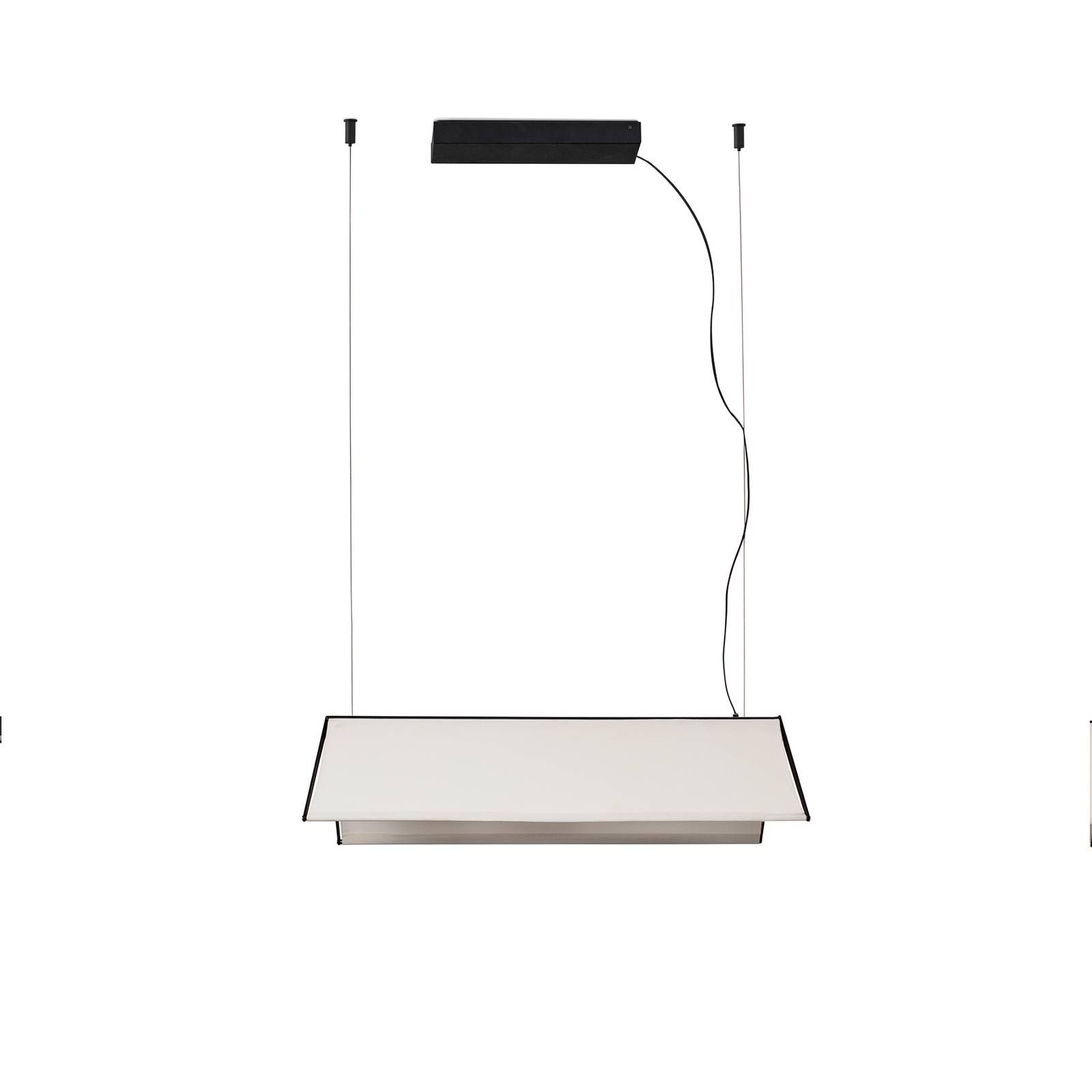 FARO BARCELONA LED závesné svietidlo Ludovico Surface 60 cm biela, Obývacia izba / jedáleň, hliník, polykarbonát, textil, 15W, P: 60 cm, L: 34.5 cm, K: 17.2cm