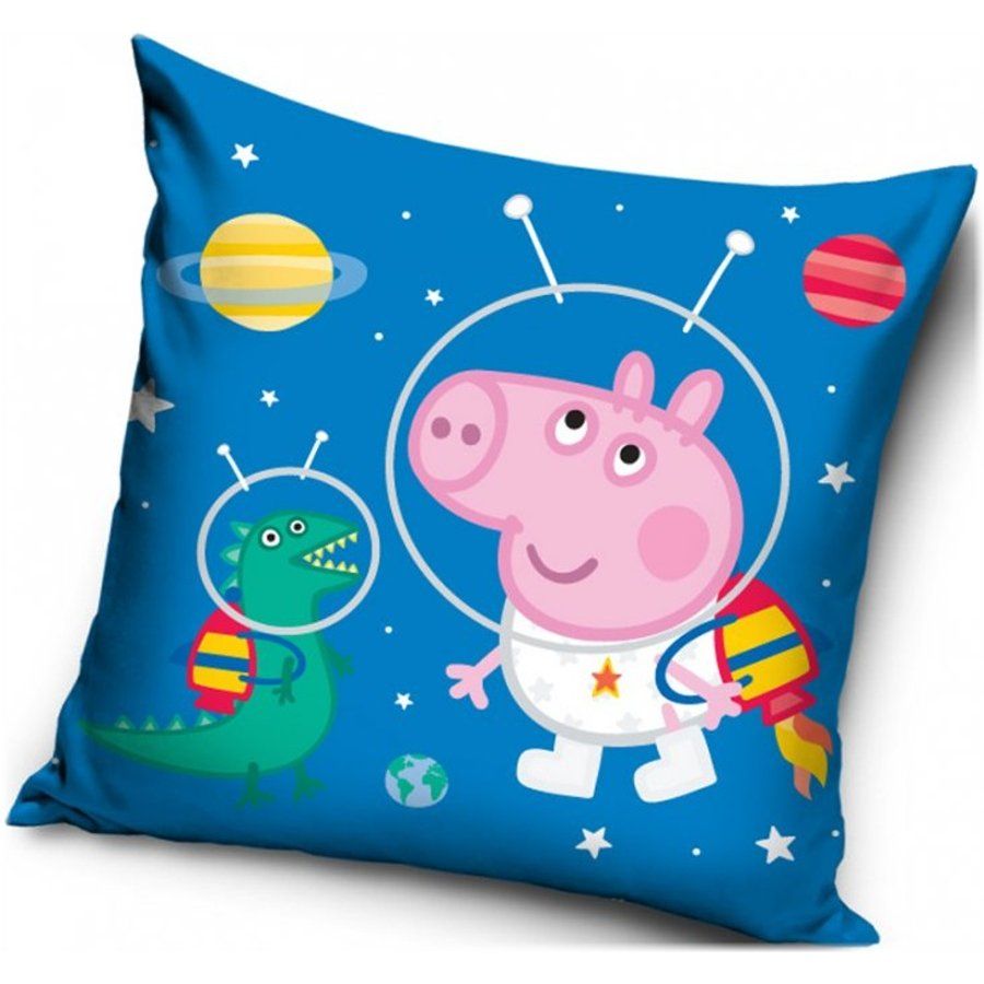 Carbotex · Povlak na vankúš Prasiatko Peppa - Peppa Pig - motív George vo vesmíre - 40 x 40 cm