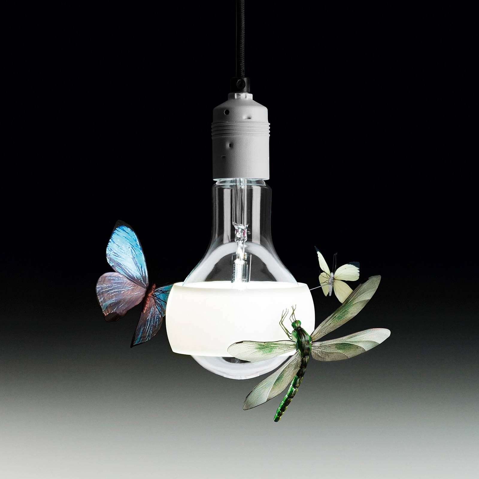 Ingo Maurer Johnny B.Butterfly závesná lampa 170cm, Obývacia izba / jedáleň, sklo, PTFE, plast, E27, 8W, K: 25cm