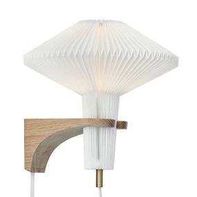 LE KLINT The Mushroom nástenné svietidlo, dub, Obývacia izba / jedáleň, papier, dub, mosadz, E14, 4W, K: 24cm