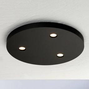 BOPP Bopp Close stropné LED svetlo 3-pl. okrúhle čierne, Obývacia izba / jedáleň, hliník, 7W, K: 1.5cm