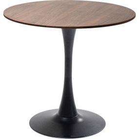 KARE Design Jídelní stůl Schickeria s černou podnoží - ořech, Ø80cm