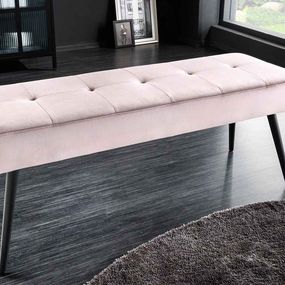 Dizajnová lavica Bailey 100 cm ružový zamat