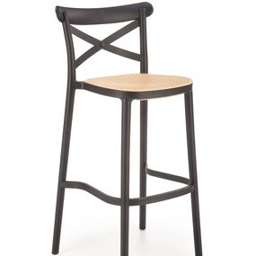 Halmar H111 barová stolička čierna/hnedá