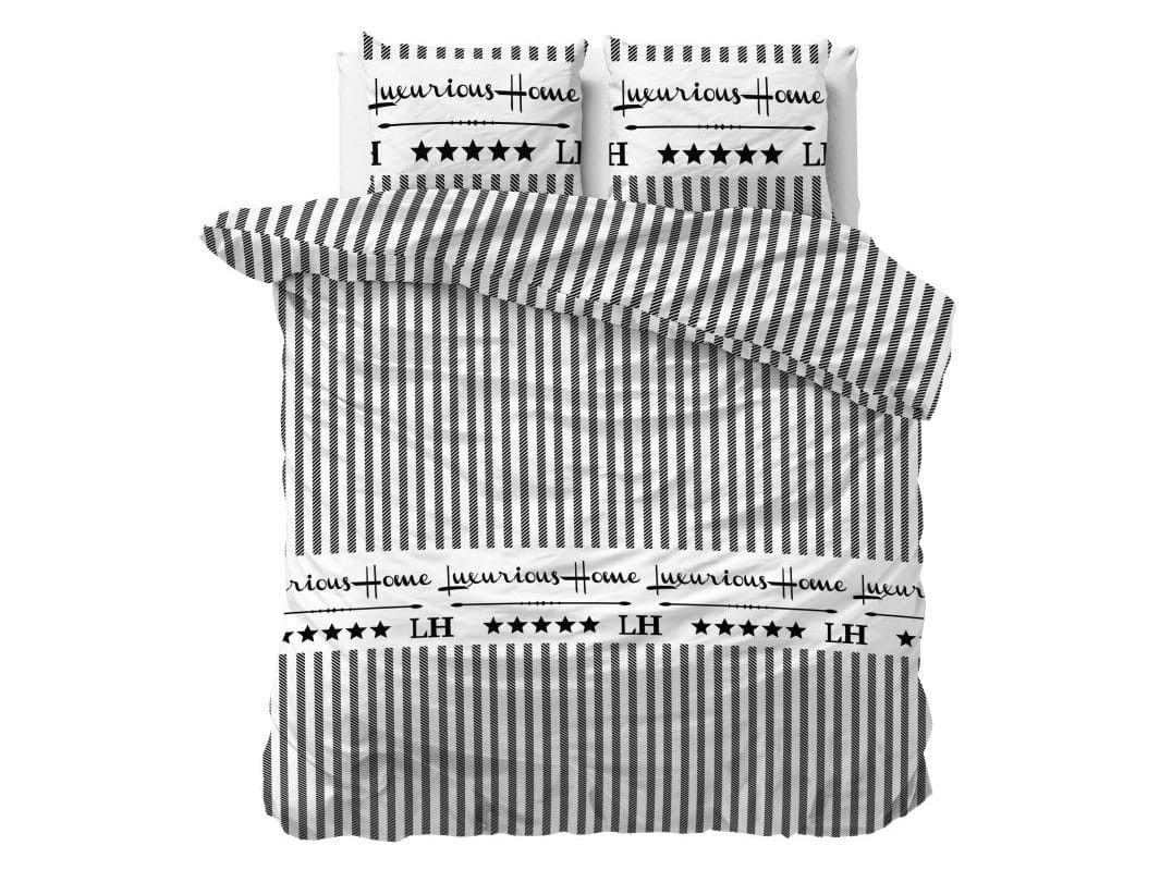 DomTextilu Moderné biele posteľné pruhované obliečky LUXURIOUS HOME 200 x 220 cm 36981
