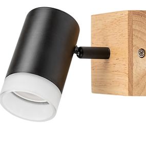 RABALUX 73121 Toras nástenné bodové svietidlo/spot 1xGU10 svetlé drevo, čierna